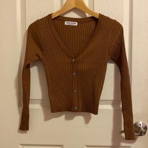 Korean button down crop cardigan